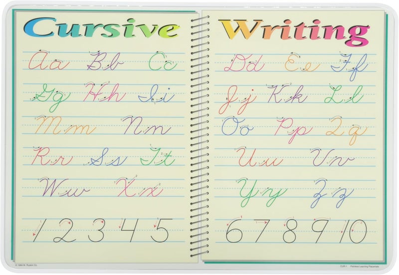 Painless Learning Cursive Writing Placemat - Large Educational Tool for Kids - Image 1