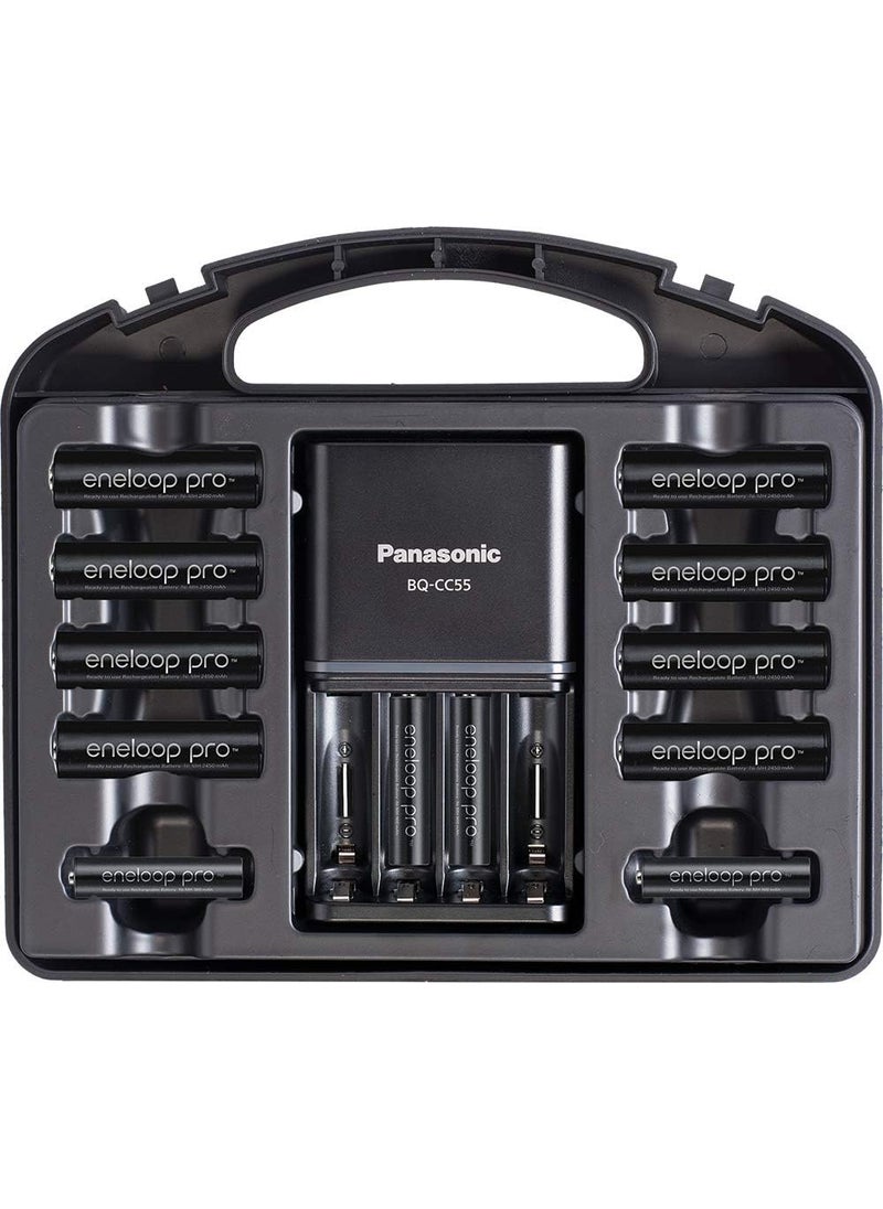 eneloop Panasonic KKJ55KHC86A Eneloop pro High Capacity Rechargeable Batteries Power Pack 8AA 6AAA 4 Hour Quick Battery Charger and Plastic Storage Case  - Image 3