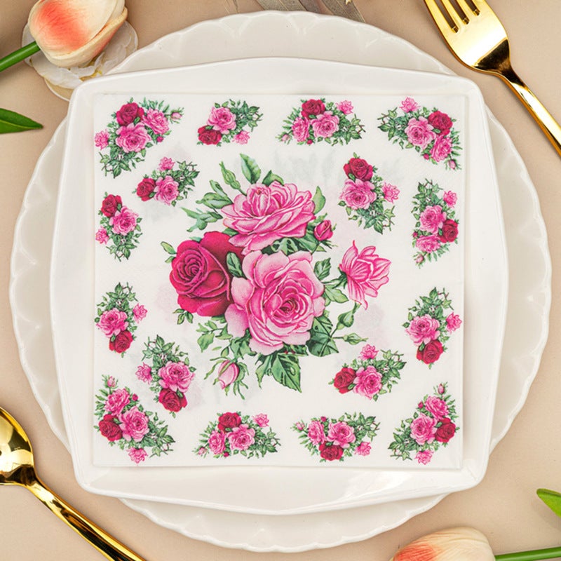 Color Printing Napkins Flowers And Plants Facial Tissue Party Tissue Sale - Image 1