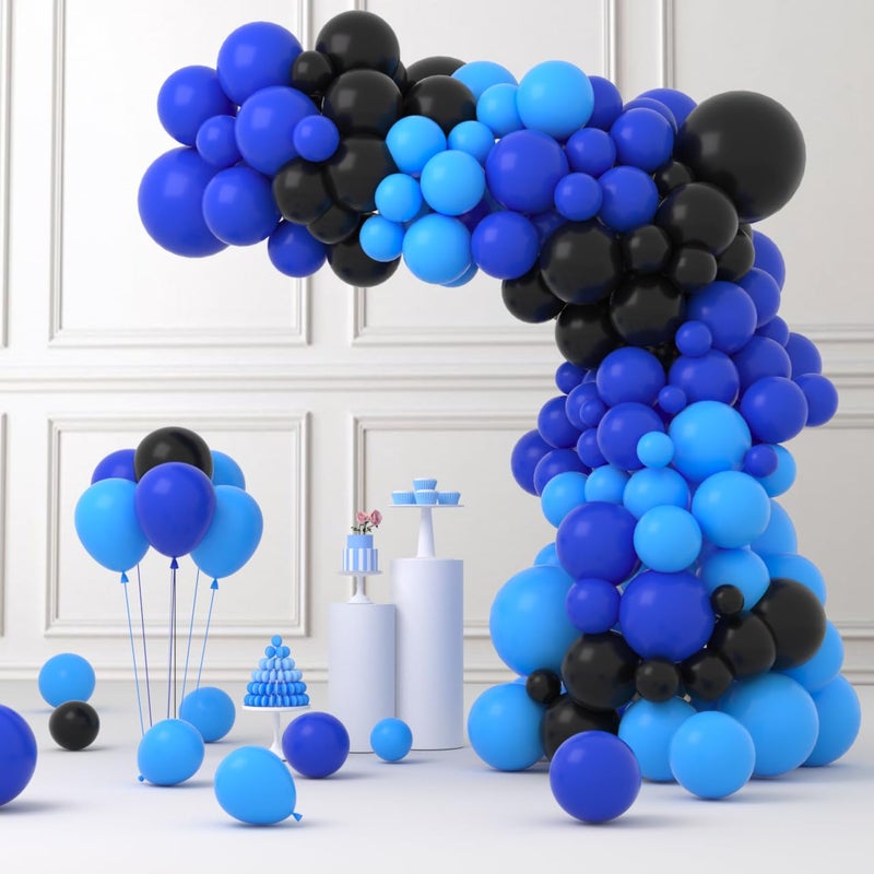 Cunnikku Blue and Black Balloon Garland Arch Kit 122PCS Black Light Blue Royal Blue Balloons for Boys Video Gaming Birthday Retirement Teens Gamer Fan Level Up Super Graduation Decorations - Image 2