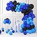 Cunnikku Blue and Black Balloon Garland Arch Kit 122PCS Black Light Blue Royal Blue Balloons for Boys Video Gaming Birthday Retirement Teens Gamer Fan Level Up Super Graduation Decorations - Image 3