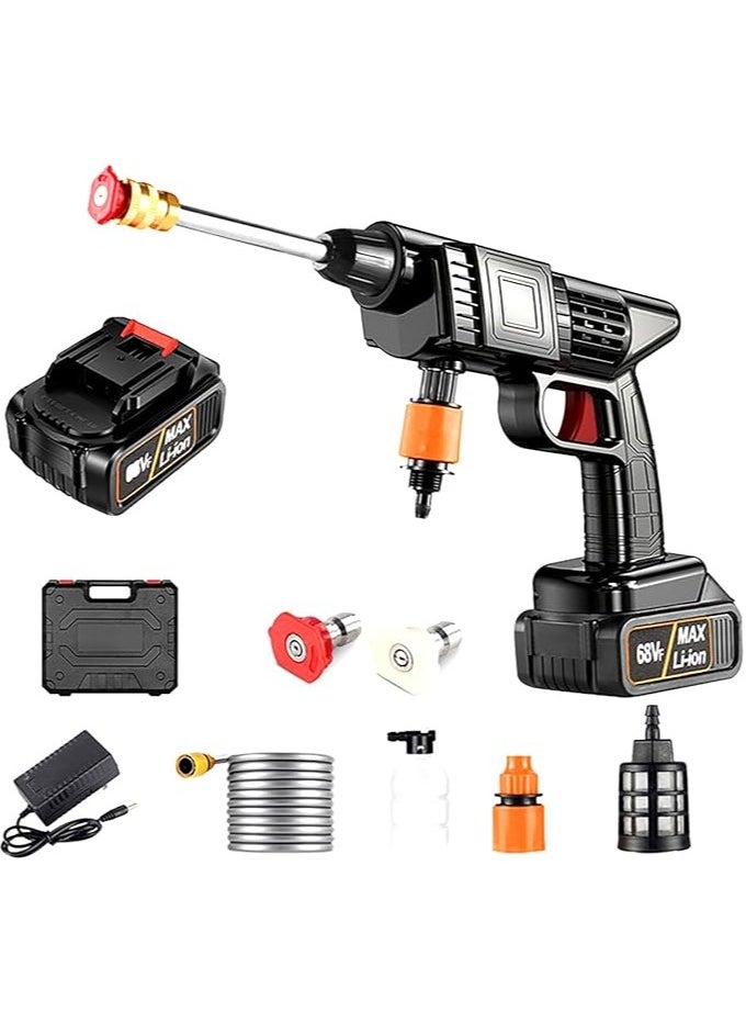 Saudi Deals - Car Washing Machine 68V With Lithium Battery- Cordless Portable Electric Water High Pressure Washer Gun, Used for Floor Cleaning for Car Washes and Garden Watering - Image 1