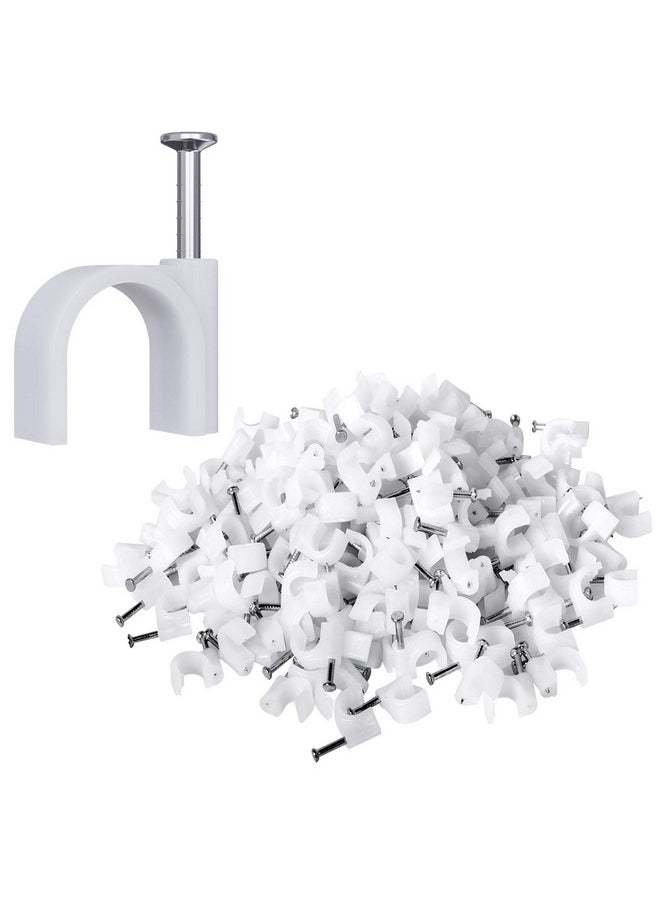 Darller Darller 200 Pack Nail in Cable Clips Ethernet Cable Nails Tacks Clips 7mm for Cat6 Cable - White  - Image 1