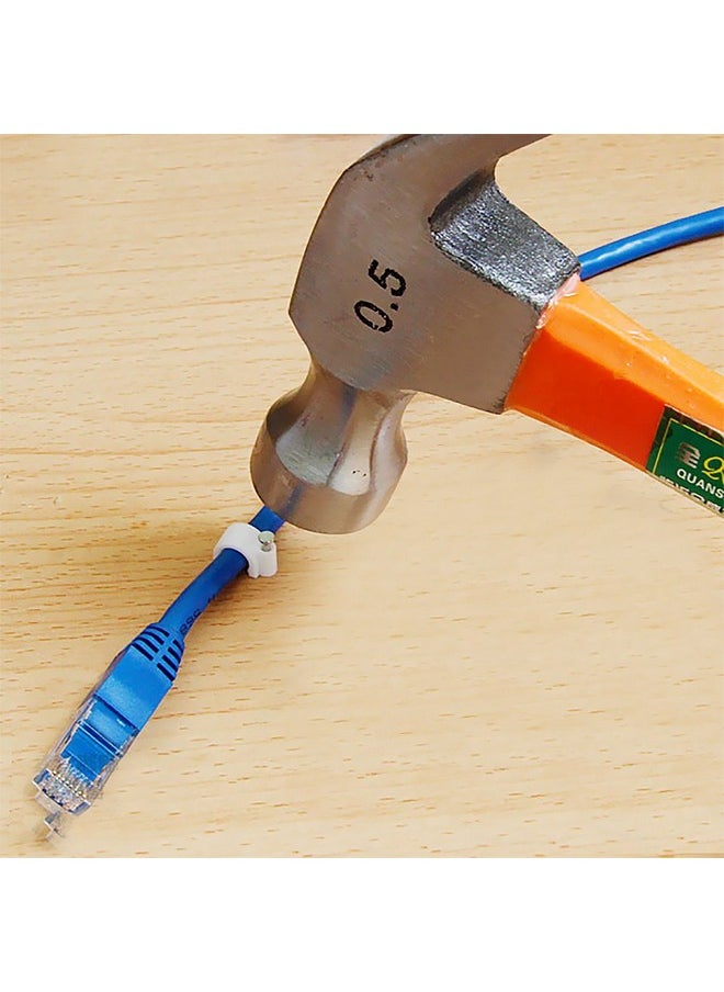 Darller Darller 200 Pack Nail in Cable Clips Ethernet Cable Nails Tacks Clips 7mm for Cat6 Cable - White  - Image 4