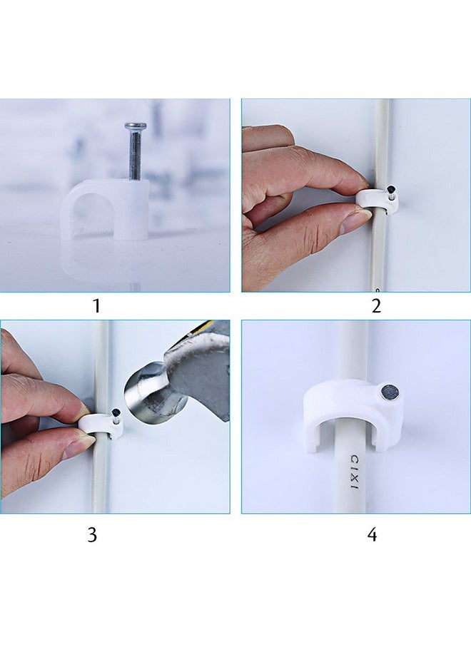 Darller Darller 200 Pack Nail in Cable Clips Ethernet Cable Nails Tacks Clips 7mm for Cat6 Cable - White  - Image 3