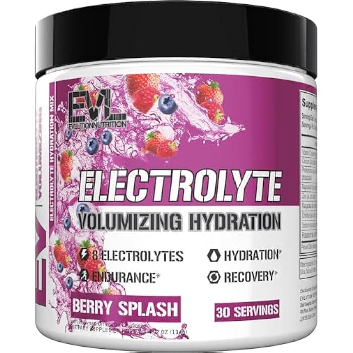 Evlution Ultimate Electrolytes Powder Hydration Drink - Quick Replenishing Hydration Powder Drink Mix with 8 Key Electrolytes and Antioxidants - Vegan Gluten Free Keto Friendly Blend (Berry Splash) - Image 1