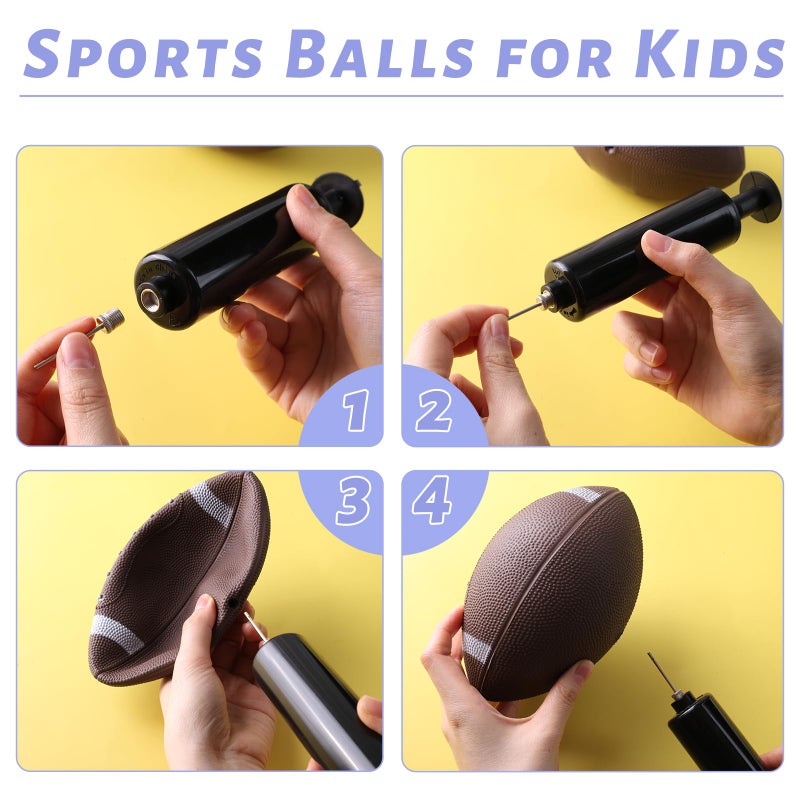 3 otters 4PCS Sports Balls for Kids, Playground Balls for Toddlers with Pump Includes Football Soccer Basketballs Kickballs, Throwing Toys for Kids - Image 4