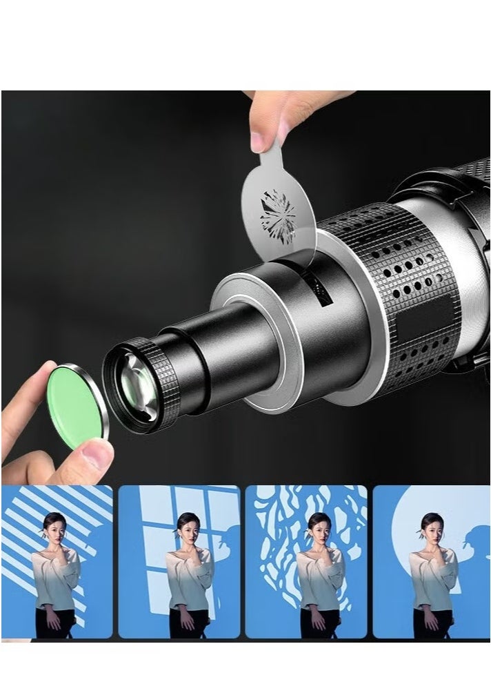 Generic Flash Snoot Conical Lens, Video Artist Modelling Shape Photo Studio Light Kit, with Optical Spotlight Lens 35 Gobos  - Image 1