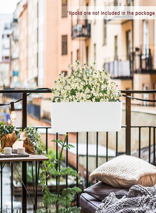 GardenBasix Elongated Self Watering Planter Pots 2-Pack Window Box 5.5 x 16 inch Indoor Home Garden Modern Decorative Planter Pot for All House Plants Flowers Herbs (White,2) - Image 5