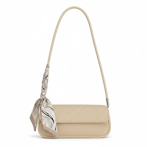 SIBY Underarm Shoulder Bags for Women's with Ribbon (Beige) - Image 1