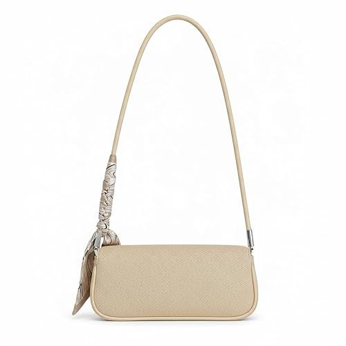 SIBY Underarm Shoulder Bags for Women's with Ribbon (Beige) - Image 2