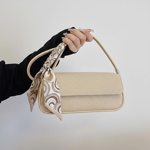 SIBY Underarm Shoulder Bags for Women's with Ribbon (Beige) - Image 4