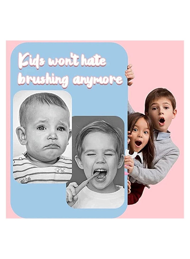 2 Pcs U-Shaped Toothbrush for Kids 6-12Year, with a Toothbrushing Cup, U Shape Portable Baby Silicone ​for Childrens Special Design Toddlers - Image 2