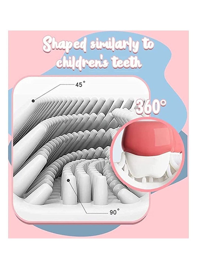 2 Pcs U-Shaped Toothbrush for Kids 6-12Year, with a Toothbrushing Cup, U Shape Portable Baby Silicone ​for Childrens Special Design Toddlers - Image 4