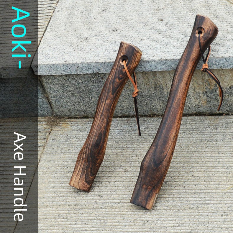 Qinggang Wood Ax Handle, Short Ax Handle, Small Ax Handle, Solid Wood Ax Handle, Curved Ax Handle, Mini Ax Handle(Leather rope type 33cm) - Image 2