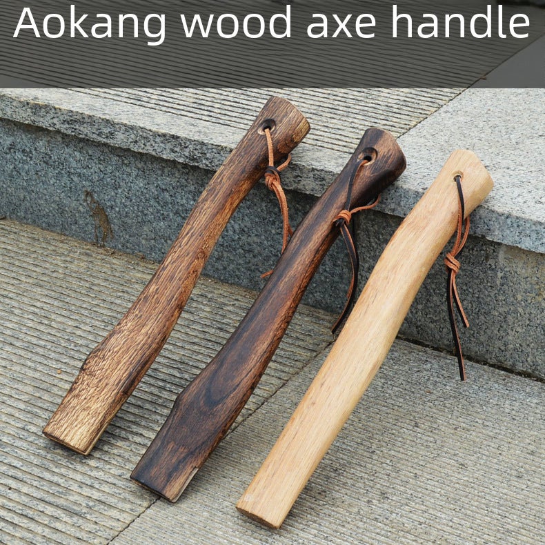 Qinggang Wood Ax Handle, Short Ax Handle, Small Ax Handle, Solid Wood Ax Handle, Curved Ax Handle, Mini Ax Handle(Leather rope type 33cm) - Image 3