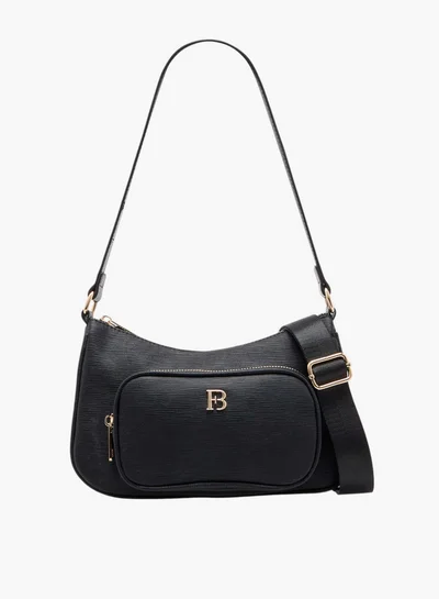 Flora Bella By Shoexpress Women's Textured Crossbody Bag with Detachable Strap and Zip Closure
