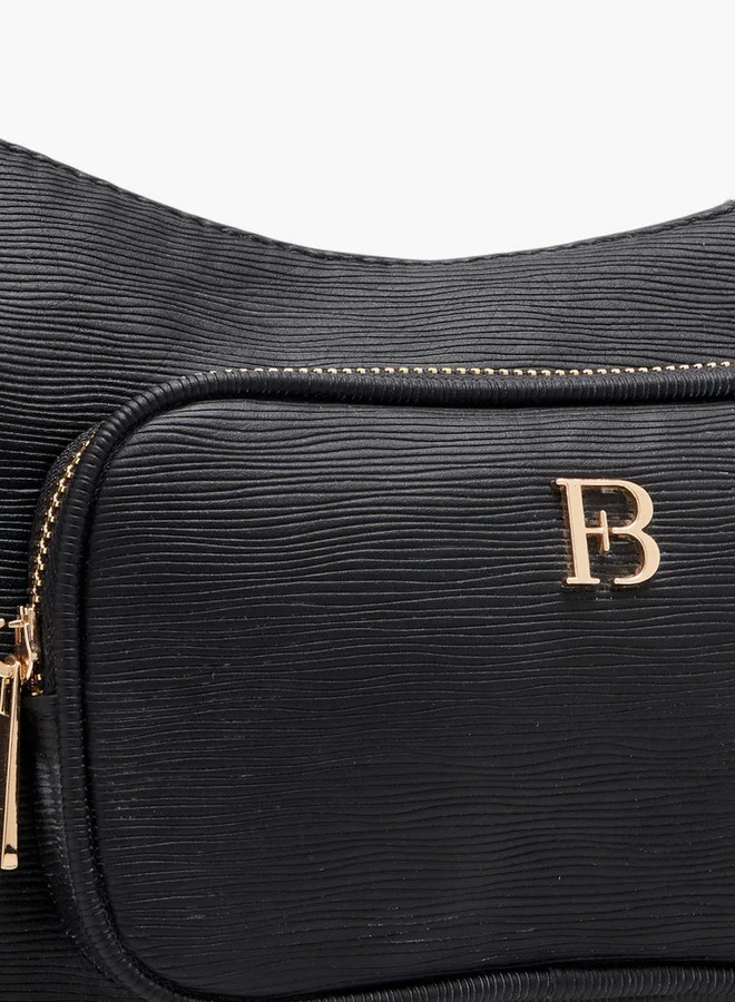 Flora Bella By Shoexpress Women's Textured Crossbody Bag with Detachable Strap and Zip Closure
