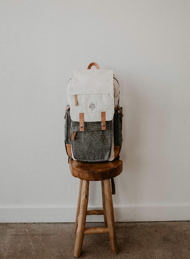 Parker Baby Co. Parker Baby Diaper Backpack - Large Diaper Bag with Insulated Pockets, Stroller Straps and Changing Pad -"Birch Bag" - Cream  - Image 4