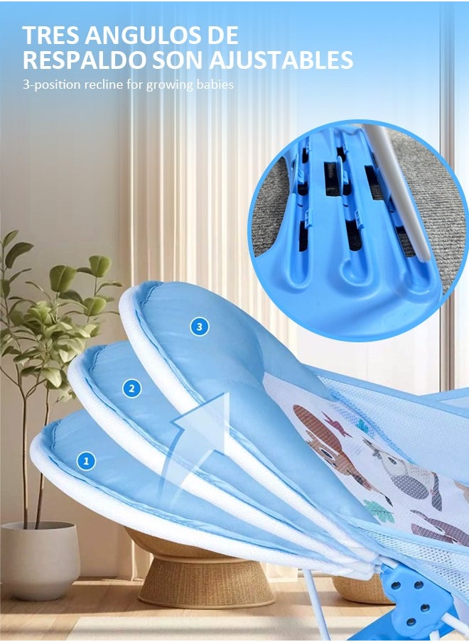 Soft Touch - Foldable Baby Bath Seat Chair Anti Slip Baby Bather for Babies 0-12 Months Baby Bathing Chair with 3 Position Adjustable & Washable Soft Mesh Seat - Image 1