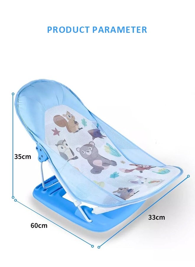 Soft Touch - Foldable Baby Bath Seat Chair Anti Slip Baby Bather for Babies 0-12 Months Baby Bathing Chair with 3 Position Adjustable & Washable Soft Mesh Seat - Image 1