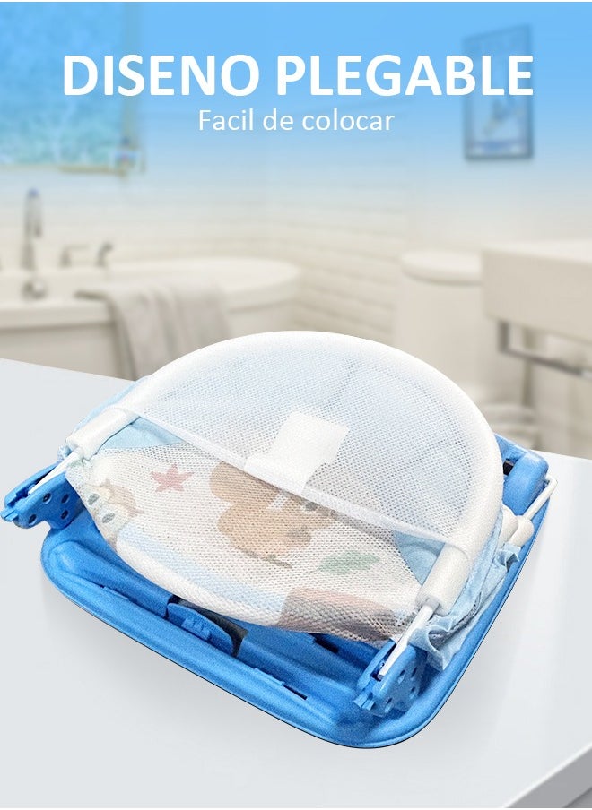 Soft Touch - Foldable Baby Bath Seat Chair Anti Slip Baby Bather for Babies 0-12 Months Baby Bathing Chair with 3 Position Adjustable & Washable Soft Mesh Seat - Image 1
