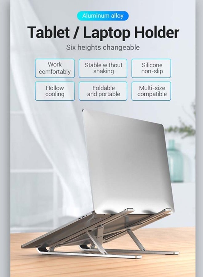 Generic Foldable Laptop Stand Silver  - Image 2