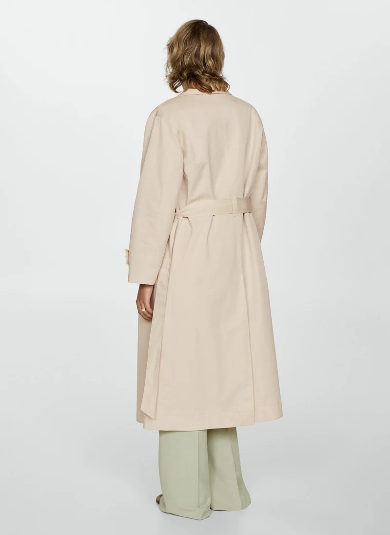 MANGO Double Button Trench Coat