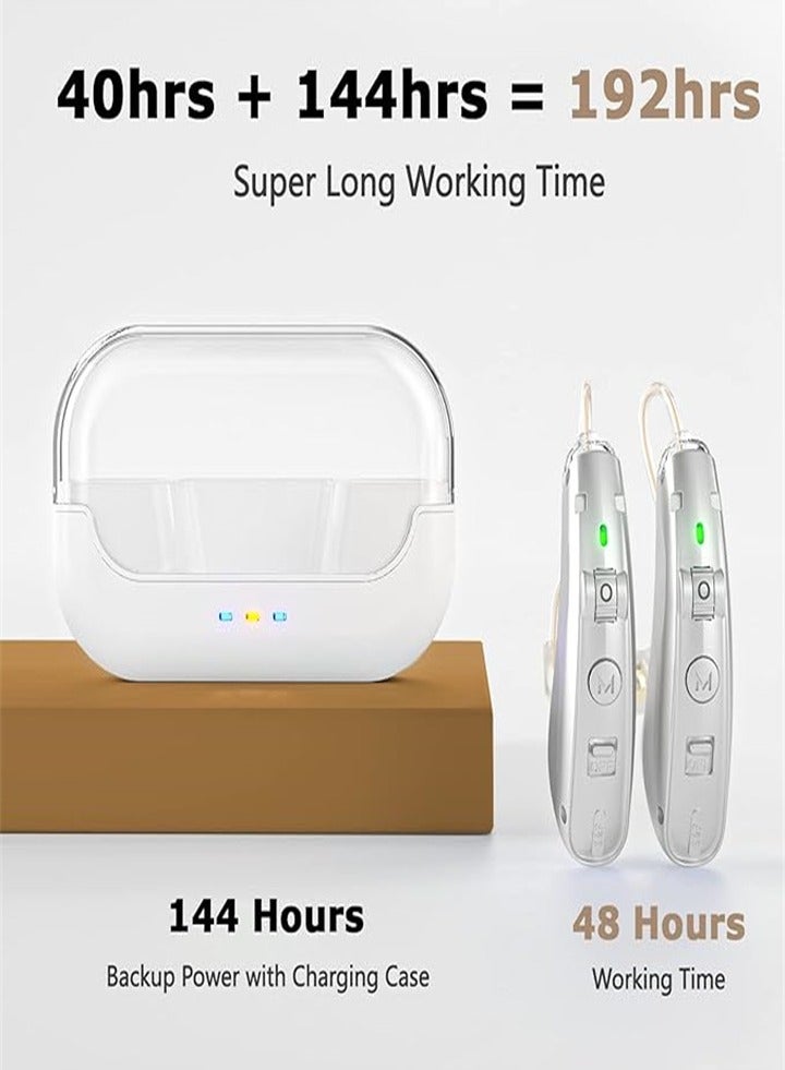 Rechargeable hearing aids for seniors and adults with noise reduction and volume control, digital hearing amplifier for hearing loss, BTE hearing aids with magnetic charging case - Image 4