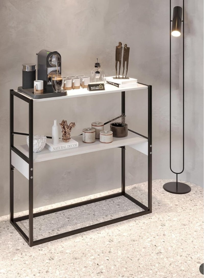 إكسبرت طاولة قهوة جانبية، طاولة كونسول للمدخل وغرفة المعيشة، طاولة جانبية لترتيب وتنظيم احتياجاتك، أبيض، خشب-EI-306 - Image 3