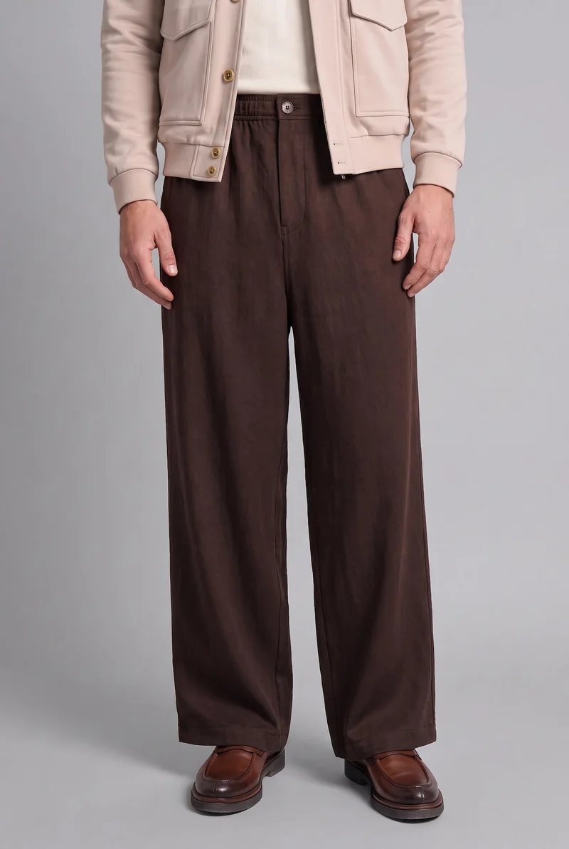 Defacto  Relax Fit Straight Leg Elastic Waist Trousers for Men | Best Price UAE