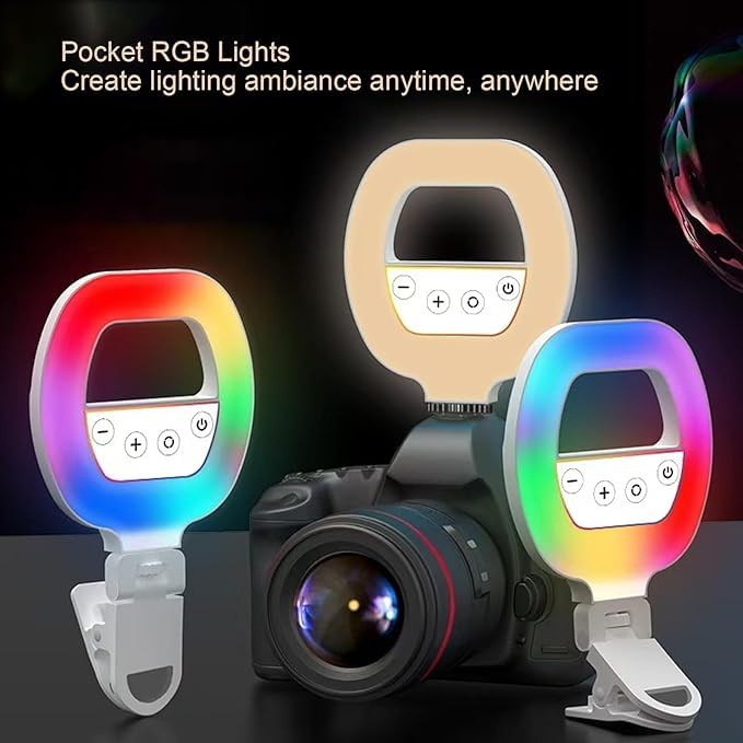 SooPii Rechargeable RGB LED High Power Fill Light with Clip Mount | Portable Video Light Panel for Laptop, Mobile, YouTube, Zoom, Online Meetings & Content Creation (RGB-06) - Image 3