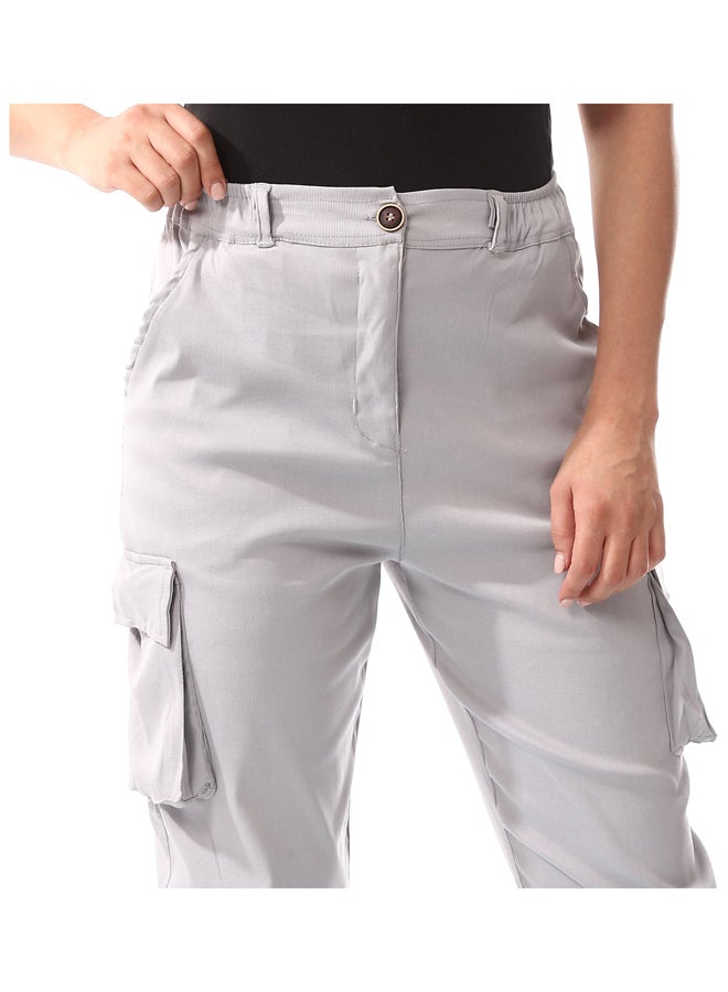 Cloud Grey Multi-Closure Cargo Regular Pants_Grey