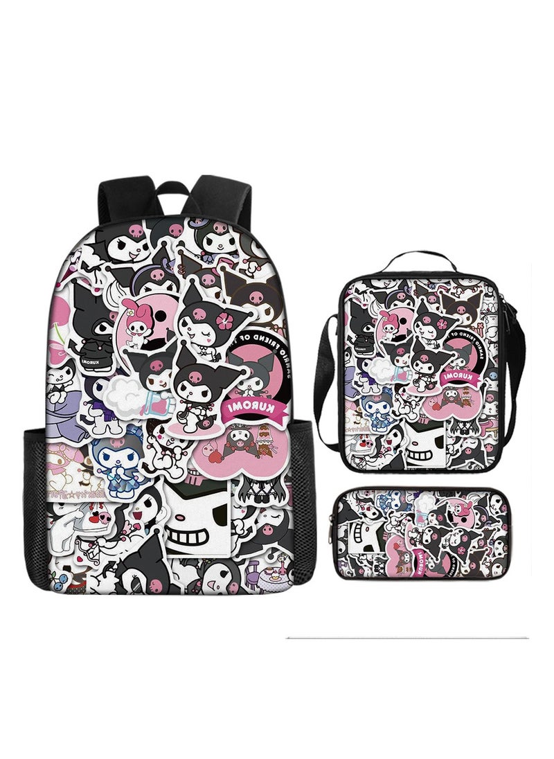 Generic - Cartoon anime backpack for primary and secondary school students, large capacity casual lightweight backpack, cartoon shoulder bag, pencil case, pencil case, and pencil case - Image 1