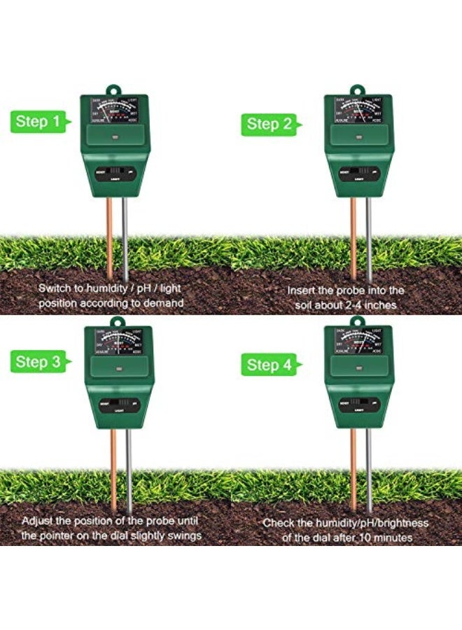 بيرباك جهاز قياس حموضة التربة 3 في 1 من Bearbro، مجموعة اختبار لقياس الرطوبة، جهاز قياس رطوبة التربة، ممتاز للاستخدام في المنزل والحديقة، العشب، المزرعة، الاستخدام الداخلي والخارجي - Image 4