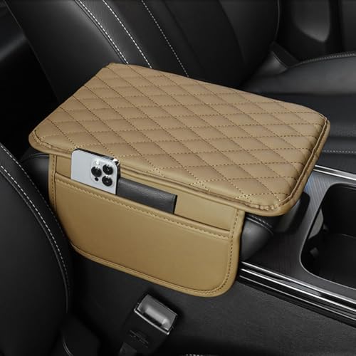 STHIRA® Upgraded Microfiber Leather Car Armrest Cushion Super Comfortable Car Armrest Cushion Pad with 2 Storage Bags Durable Center Console Armrest Pad Car Center Console Cover Fit for Most Vehicles - Image 1