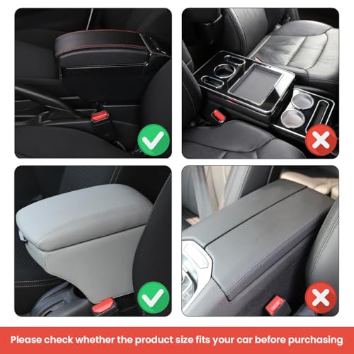 STHIRA® Upgraded Microfiber Leather Car Armrest Cushion Super Comfortable Car Armrest Cushion Pad with 2 Storage Bags Durable Center Console Armrest Pad Car Center Console Cover Fit for Most Vehicles - Image 4