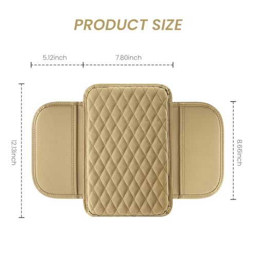 STHIRA® Upgraded Microfiber Leather Car Armrest Cushion Super Comfortable Car Armrest Cushion Pad with 2 Storage Bags Durable Center Console Armrest Pad Car Center Console Cover Fit for Most Vehicles - Image 2