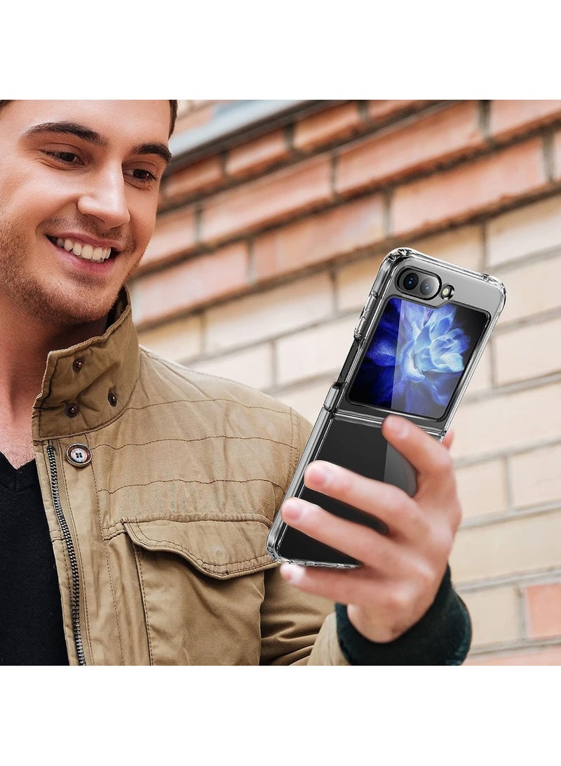 Rock Pow For Samsung Galaxy Z Flip 5 Clear Case Crystal Clear Slim Fit Thin Transparent Phone Cover Soft TPU Bumper Corners Rubber Shockproof Anti-Slip Heavy Duty Protection - Image 5