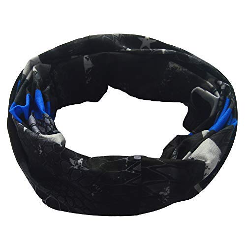 Obacle Bandana Face Mask for Dust Wind Sun Protection Seamless Bandana Mask Men Women Festival Fishing Hunting Riding Work Outdoor Running Tube Mask Neck Gaiter (US Flag 1 Blue Line) - Image 4