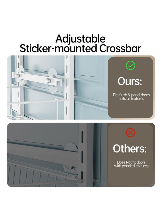 Delamu Pantry Door Organizer, Adjustable Metal Over the Door Pantry Organizer Rack, 6-Tier Over the Door Spice Rack, Kitchen Pantry Door Organizers and Storage, D5 W12 H52.1 inch, White, Small - Image 3