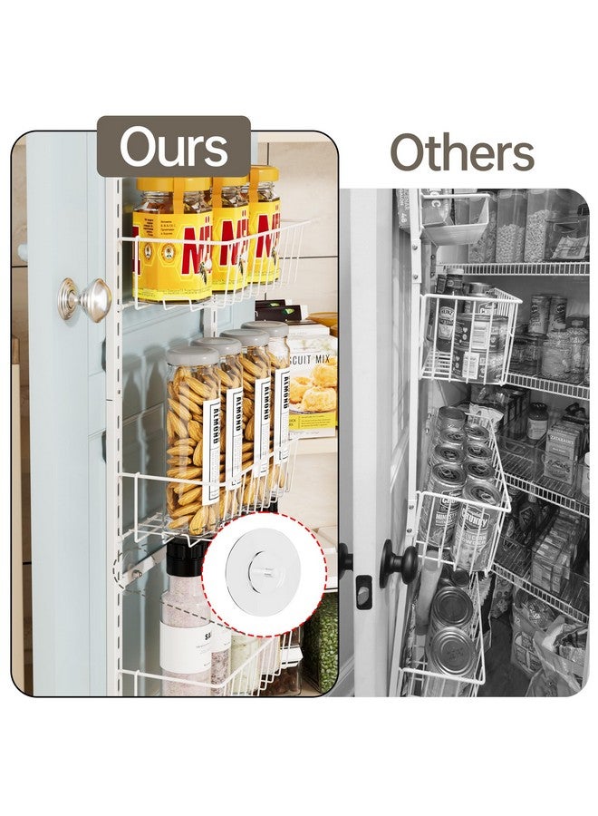 Delamu Pantry Door Organizer, Adjustable Metal Over the Door Pantry Organizer Rack, 6-Tier Over the Door Spice Rack, Kitchen Pantry Door Organizers and Storage, D5 W12 H52.1 inch, White, Small - Image 4