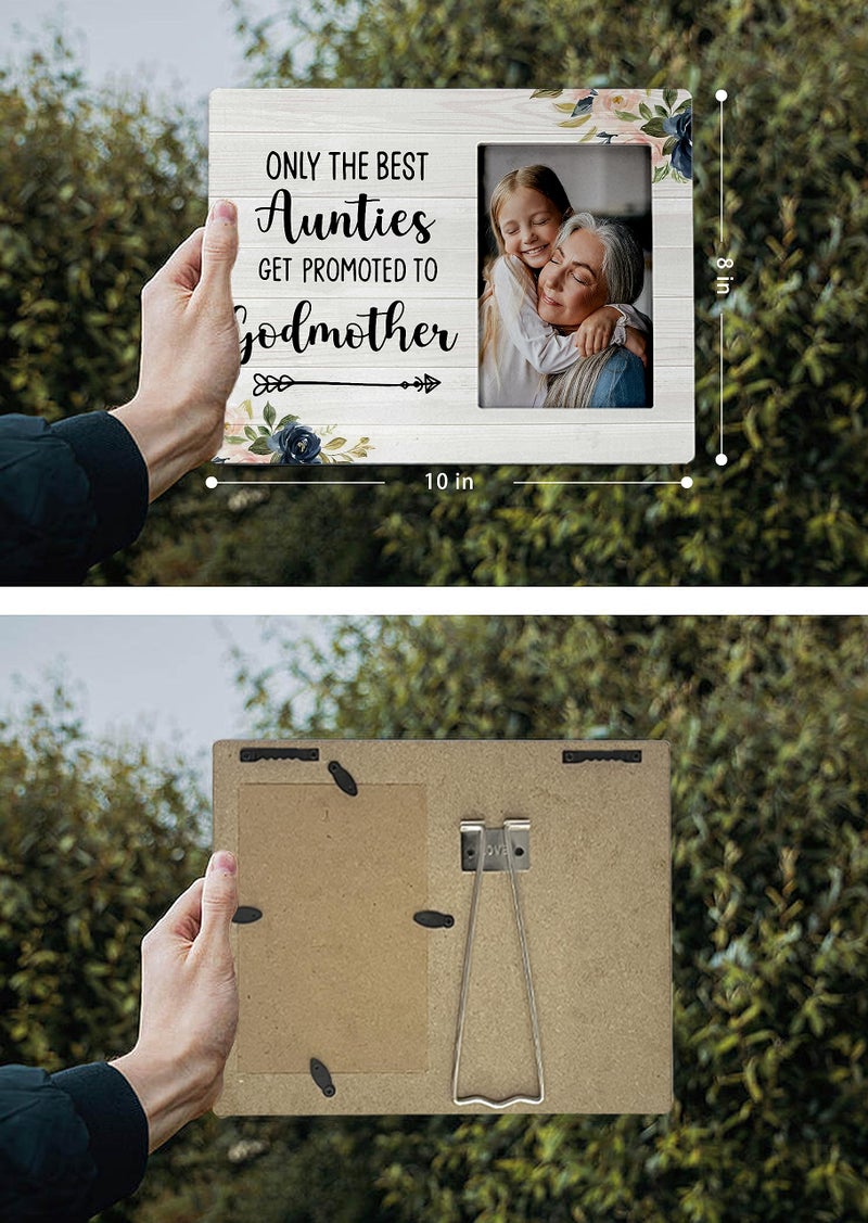 FONDCANYON Godmother Picture Frames  Auntie Picture Frame  Godmother Gifts  Auntie Gifts  Godmother Proposal Gift  Only The Best Aunties Get Promoted to Godmother Photo Frame 4x6 Baby Announcement - Image 5