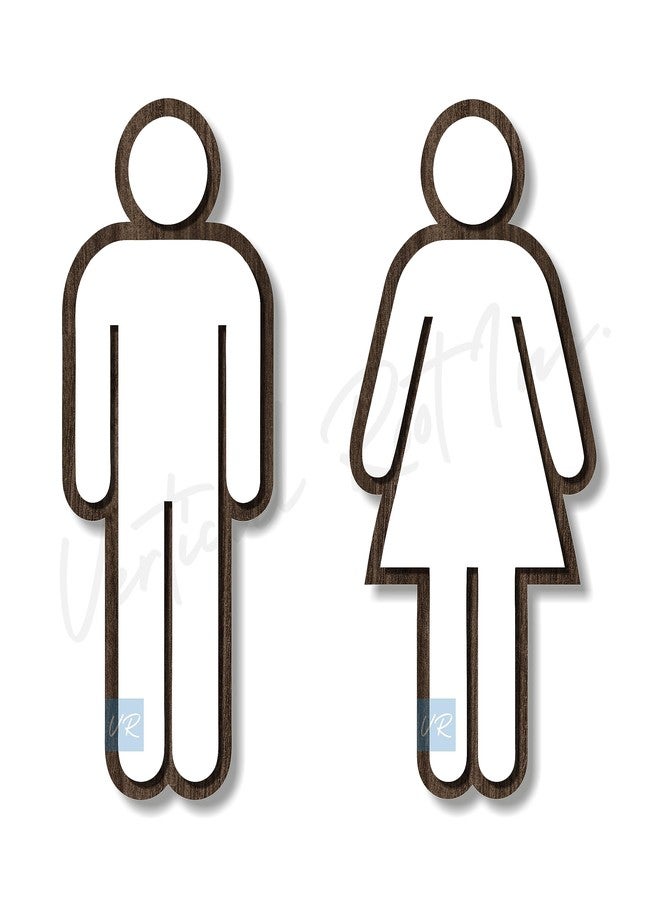 Vertical Root Inc Men Women Sign/Sticker Premium White Acrylic Cut Out Restroom (Toilet) Signage.Bold Icons & Durable.Self-Adhesive Tape(3M).Ideal for Office,Stores,Cafes,& Commercial Space - Image 1