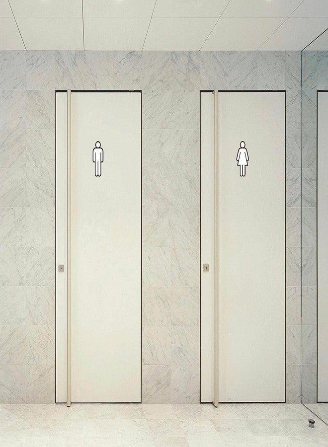 Vertical Root Inc Men Women Sign/Sticker Premium White Acrylic Cut Out Restroom (Toilet) Signage.Bold Icons & Durable.Self-Adhesive Tape(3M).Ideal for Office,Stores,Cafes,& Commercial Space - Image 3