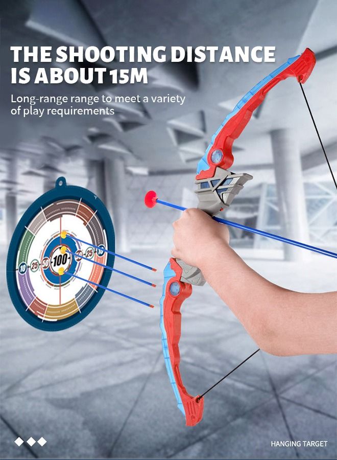 GROIC مجموعة ألعاب القوس والسهم للأطفال، ألعاب الرماية بإضاءة LED مع 3 أكواب شفط وسهام وهدف، ألعاب الرماية الداخلية والخارجية للأطفال - Image 4