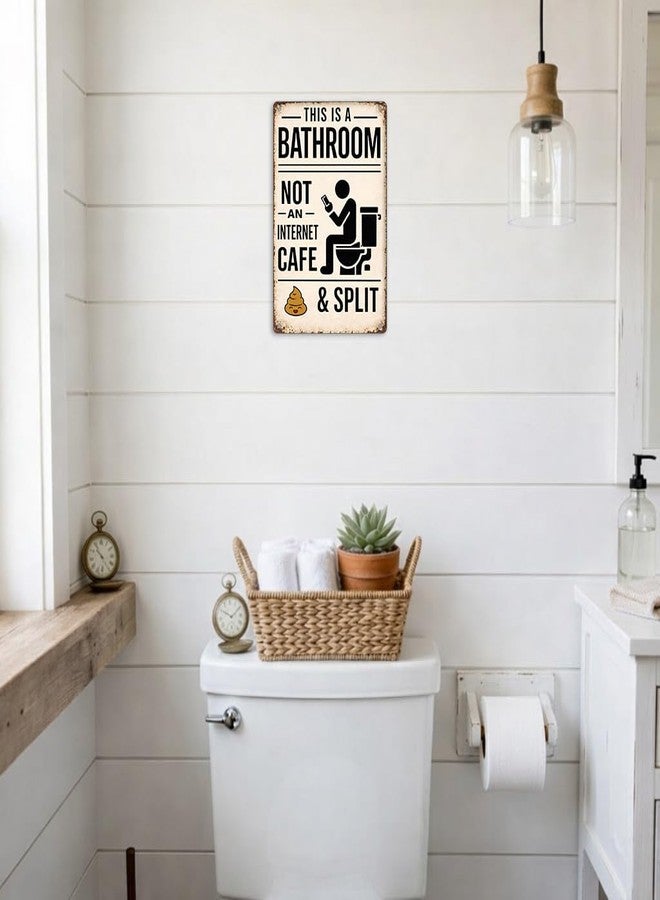 CrazySign Funny Bathroom Metal Sign - "This Is a Bathroom Not an Internet Cafe" Vintage Wall Decor, Quirky Gift for Gamers & Men, 8x12 Inch(26008) - Image 5