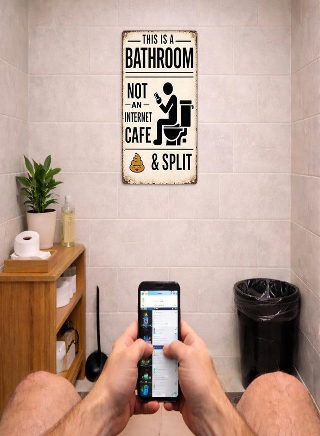 CrazySign Funny Bathroom Metal Sign - "This Is a Bathroom Not an Internet Cafe" Vintage Wall Decor, Quirky Gift for Gamers & Men, 8x12 Inch(26008) - Image 3