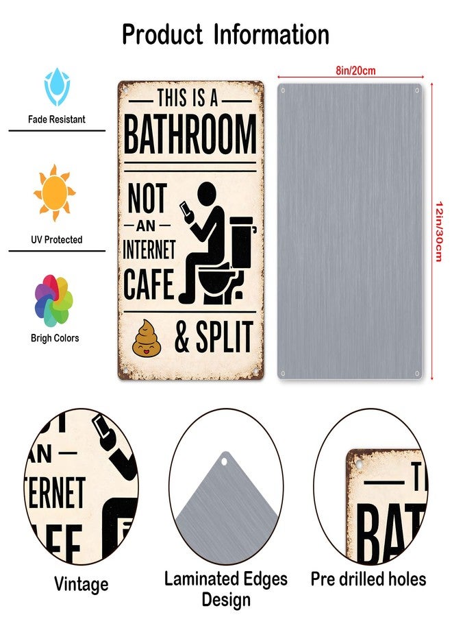 CrazySign Funny Bathroom Metal Sign - "This Is a Bathroom Not an Internet Cafe" Vintage Wall Decor, Quirky Gift for Gamers & Men, 8x12 Inch(26008) - Image 2