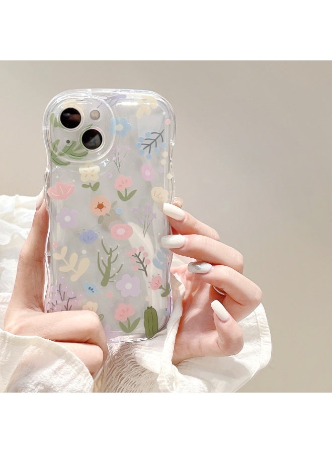 NIBEMINENT Flower Chain Protective TPU Case Cover For iPhone 14 Plus, Colorful Floral Prints - Image 1